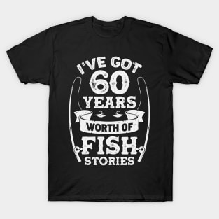 Fishing Fisherman 60 Years Old Birthday Gift T-Shirt